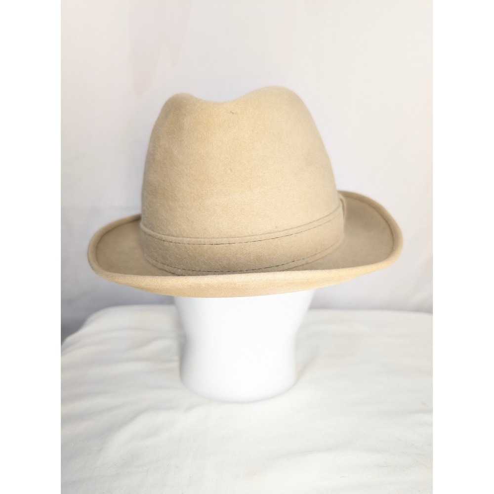 Vintage Capper &‎ Capper Churchill Ltd Fedora Hat Mens Tan Beige Feather Detail - Picture 4 of 13